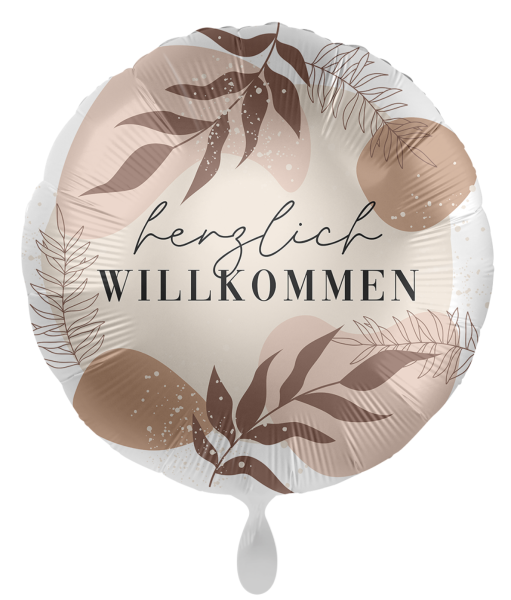 Folienballon - Herzlich Willkommen! Brauntöne - ø 43cm
